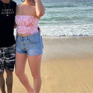 Pink Floral Corset Top